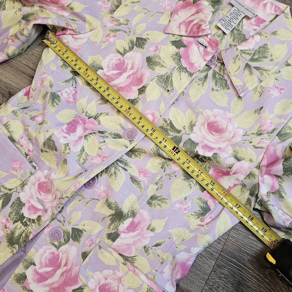 JACLYN SMITH floral spring coat pastel easter blazer jacket pink lilac S - Picture 3 of 12